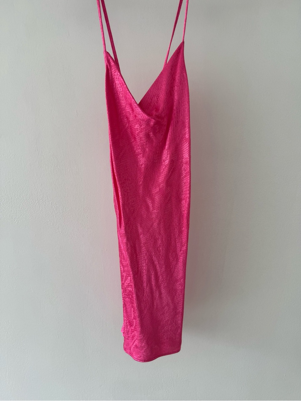 Zara Hot Pink Satin Slip Mini Dress